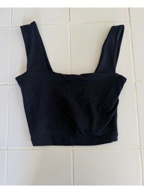 Susana Monaco Navy Blue Tank Top with Cream Label